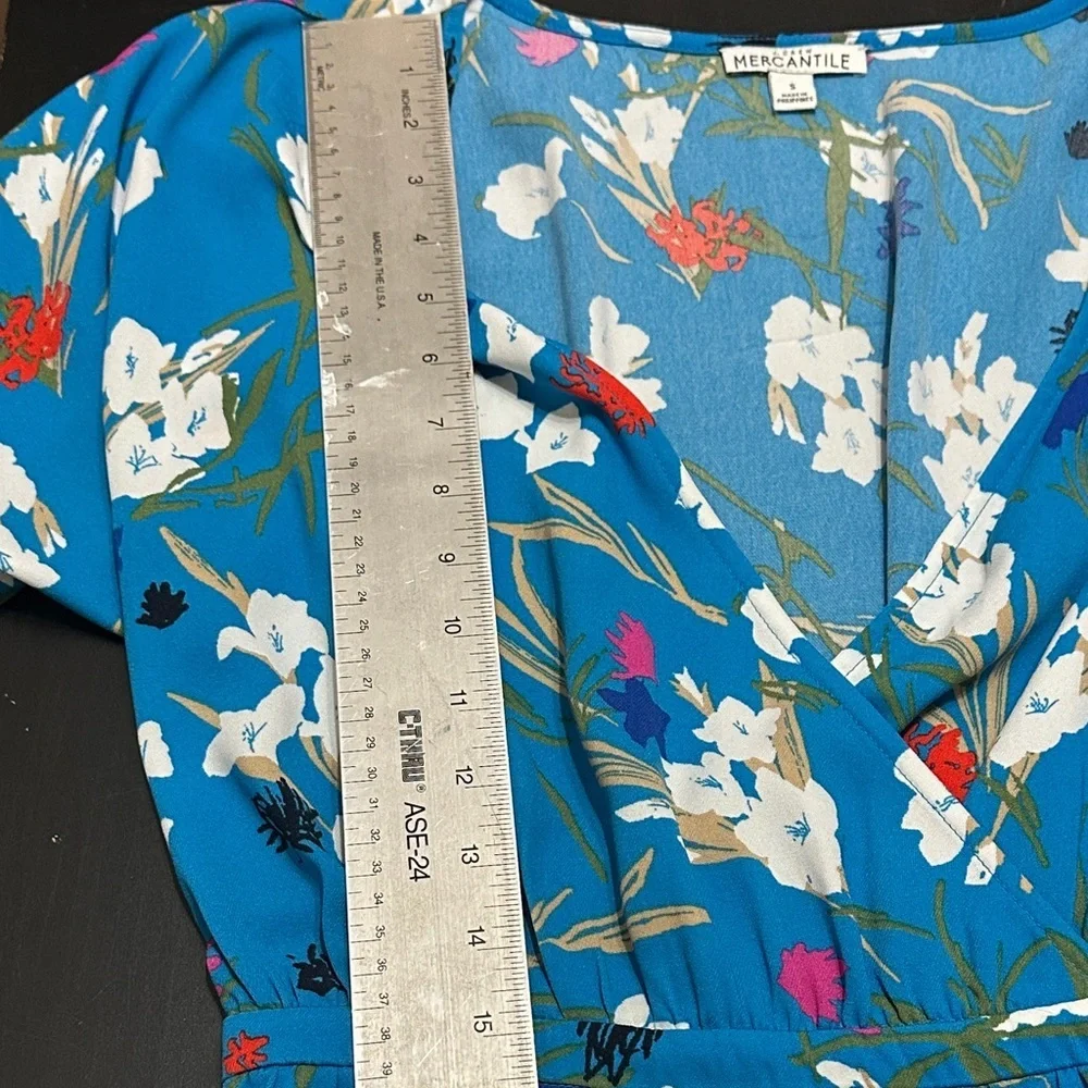 J. Crew Factory Blue Floral High Low Dress - Picture 5 of 6